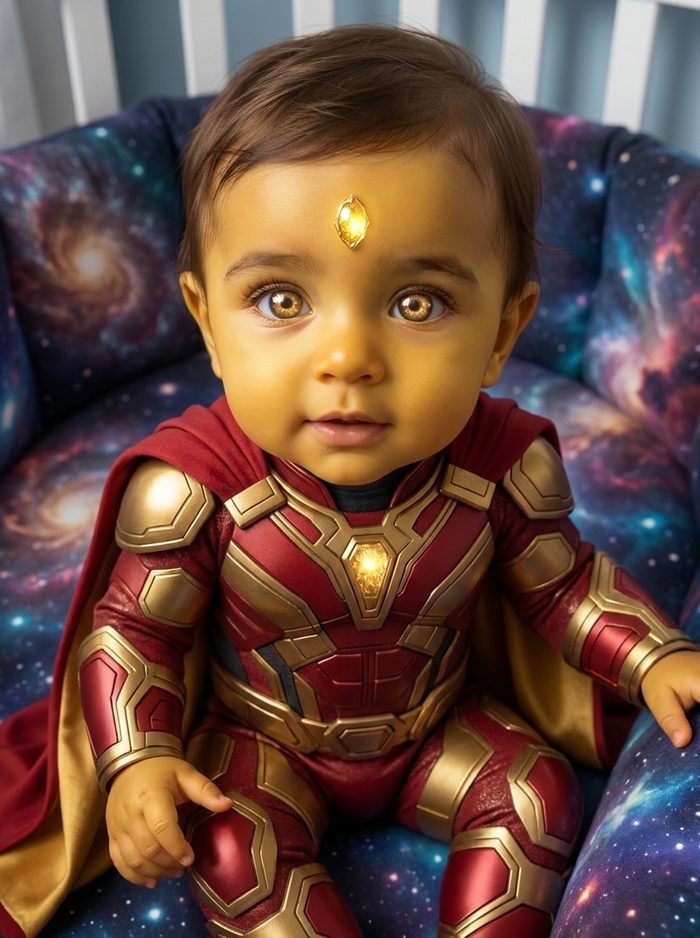 Adam vestido de Adam Warlock